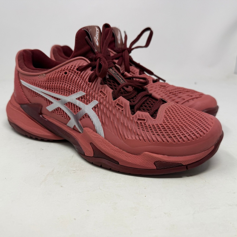 ASICS Sneakers Womens 9 Court FF 3 Burgundy Spice Latte 1042A220 EUC
